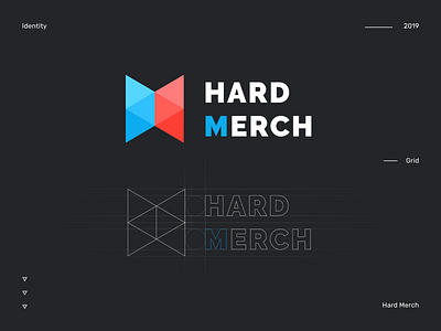 Logo for Hard Merch branding design flat grid icon identity logo minimal vector