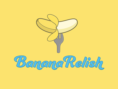 Banana Relish Logo banana food fork relish