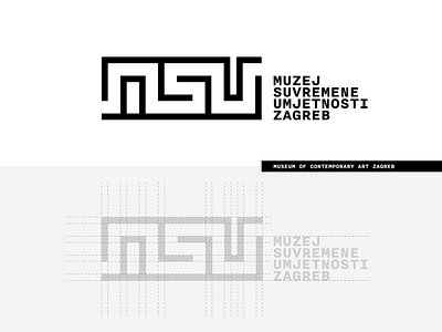 Museum of Contemporary Art logo black and white clean grid logo minimal museum of art simple typography zagreb