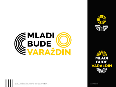 Association Youth wakes Varaždin logo art black and yellow clean community logo culture design linework logo logo design modular design sans serif simple logo typography