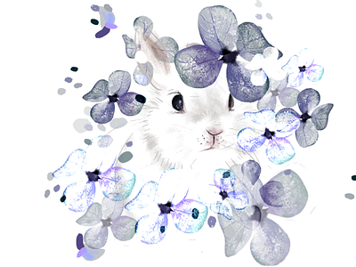 Bunny with flowers