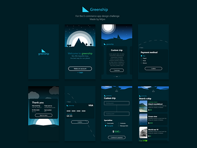 Greenship app design app branding design flat illustration minimal ui ux