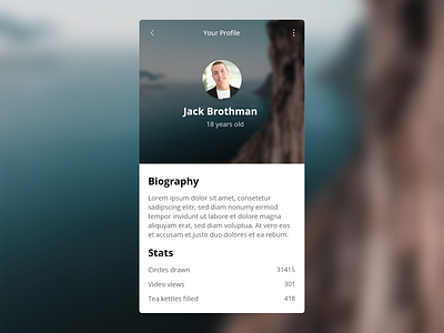 User profile dailyui 006 userprofile