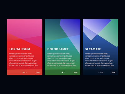 Onboarding screen with crazy colors