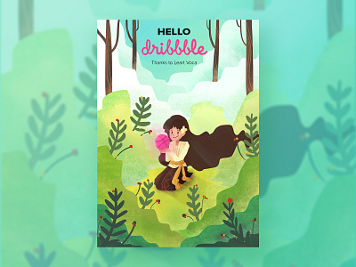 Hello Dribbble! hello hellodribbble illustration invite