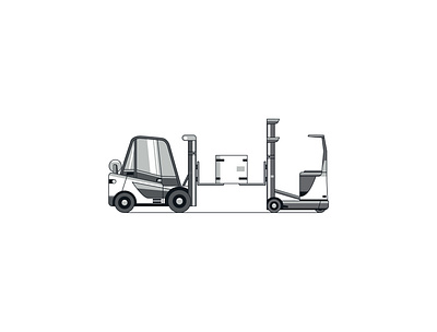 Reach truck and counterbalance forklift. clean line corel counterbalance forklift norsob reach truck vector