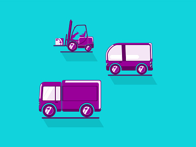 Transportation infographic elements. bright colors flat forklift icon infographic logistics simplistic transportation truck van violet