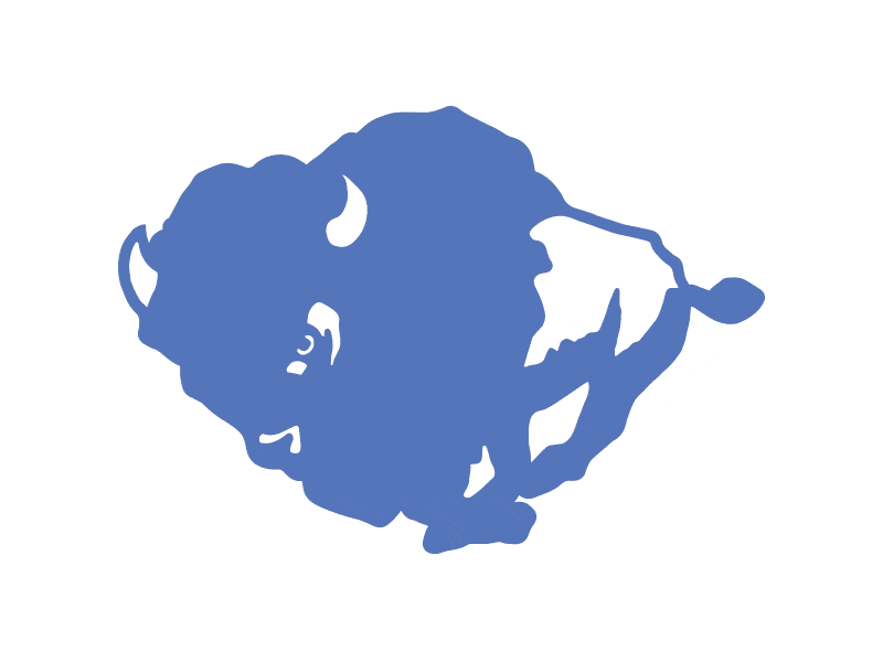 Buffalooooo animation blue buffalo experiment ink logo standing in dan matutinas shadow texture