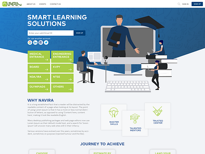 E Learning Application landing Page app design flat illustration uiux