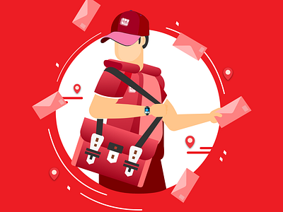 delivery man design illustration