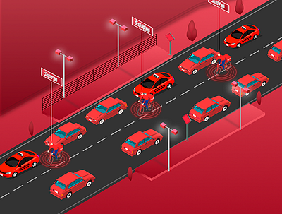 Traffic Highway bike car designs illustration road traffic cone