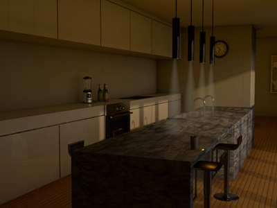 Kitchen interior design 3d design architecture kitchen lighting