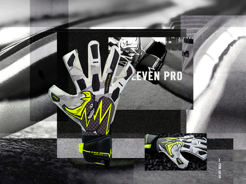 IILEVEN PRO animation art direction gloves goalkeeper graphic design sport typography