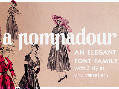 A Pompadour retro font duo design display font font retro retro design sans serif font serif font typography