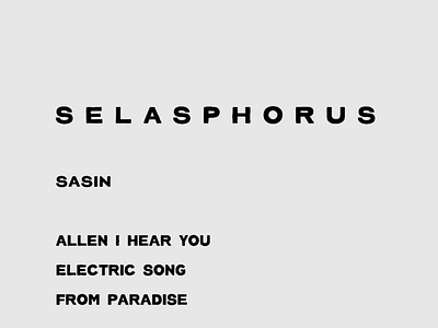 Selasphorus logo and font