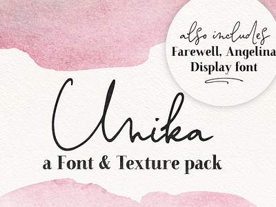 Unika font and texture design pack design font handwriting font paper textures script font serif font signature font texture texture pack typography watercolor watercolor collection