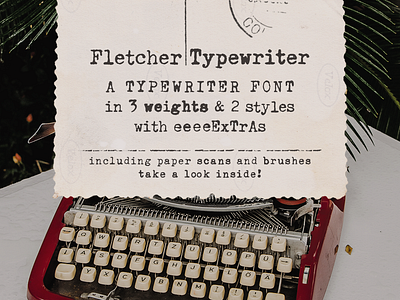 Fletcher Typewriter font and extras by Ana's Fonts on Dribbble