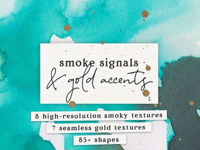 Watercolor and gold textures pack