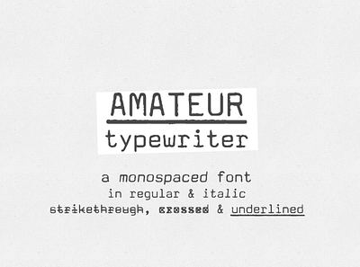 Amateur Typewriter font design font retro design retro font typewriter typewriter font typography vintage font vintage typewriter font