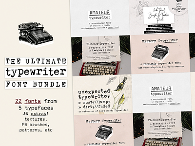 The Ultimate Typewriter Font Bundle design font font bundle retro design sans serif font serif font typeface typewriter typewriter font typography vintage font vintage typewriter vintage typewriter font