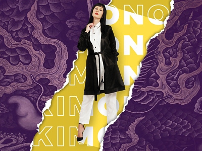 Posing Kimono Jacket asian design fashion graphic design poster