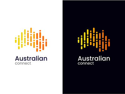 Australian Connect | Logo adobe illustrator australia australian beautiful call calm care centered connect continent customer dark design logo nation resource sound watercolor waves