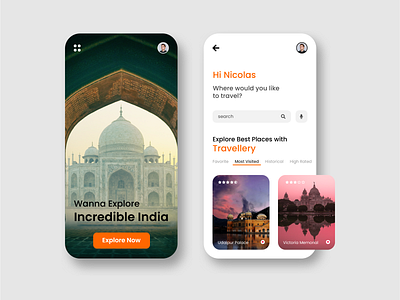 Travellery | Travel App abstract app appui brand business challenge concept dailyui designer dribbble ecommerce food high rated hiking tourist travel travel agency travelling ui ux