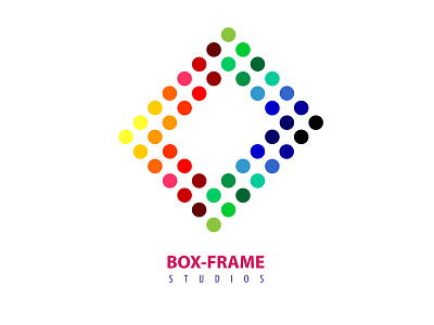 Box Frame Studios adobe illustration box brand branding colorful design entertainment frame illustration logo music simple studios vector