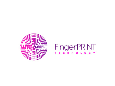 Fingerprint Technology adobe illustration app branding design finger fingerprint flat hardware icon illustration it logo plain print round simple software tech technology vector