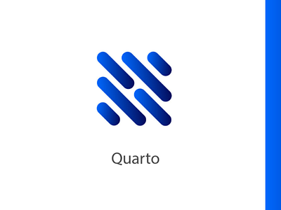 Quarto blue logo quarter quartz shape simple square