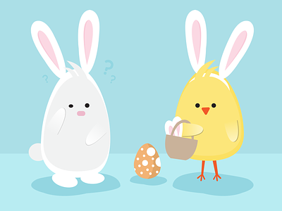 Easter adobe art characters chick confused design design agency easter easter bunny easter egg fun fun art graphic graphic design illustration illustrator ui