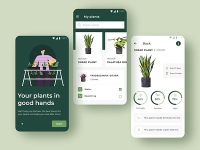 Plants Android application - play the prototype on UIGiants.com