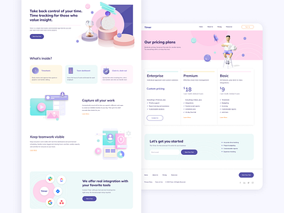 Time tracking software landing page business icon clock icon pricing page pricing plans product design productivity app time tracker time tracking ui ux
