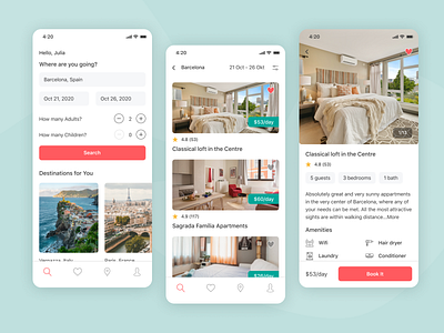 Airbnb Redesign App airbnb apartments booking app hotel app hotel booking mobile design mobile ui