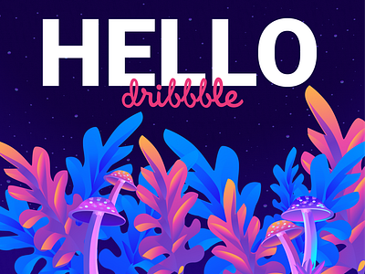 Hello Dribble design flat illustration ui vector