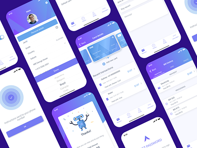 Banking app app bank app banking app cards design payment payment app payments ui ux