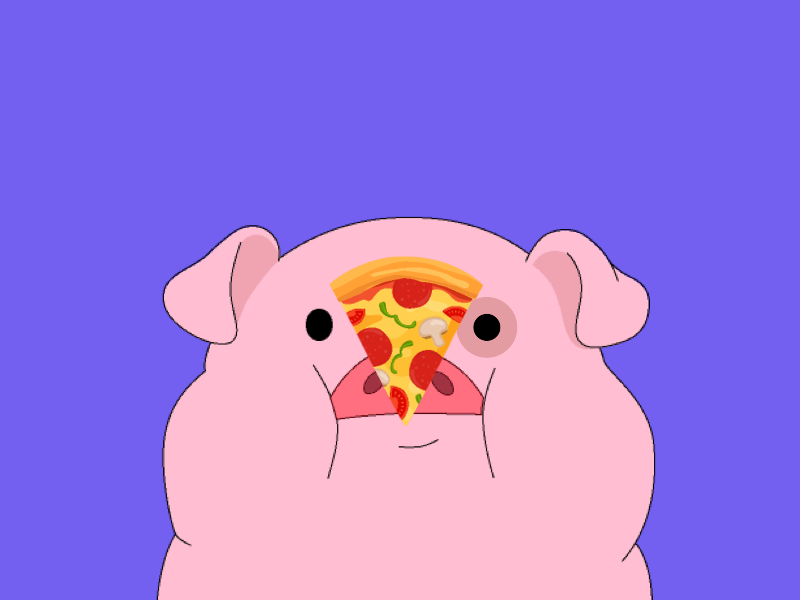 Pig and Pizza animal animals animation design illustration pig pizza principle