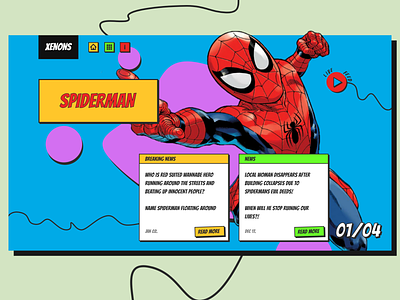 Spiderman! - Neubrutalism comic design hero neubrutalism spiderman ui web webdesign
