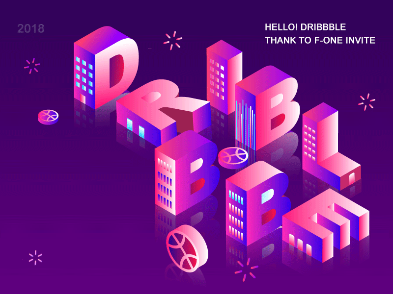 Hello dribbble !（2.5D)
