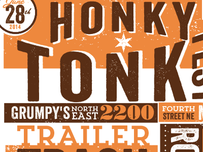 Honkytonkfest country live music poster western