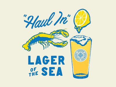 "Haul In" beer lobster logo pull tab