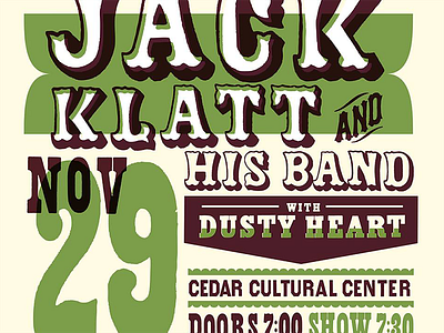 Jack Klatt 2 color gigposter poster screenprint