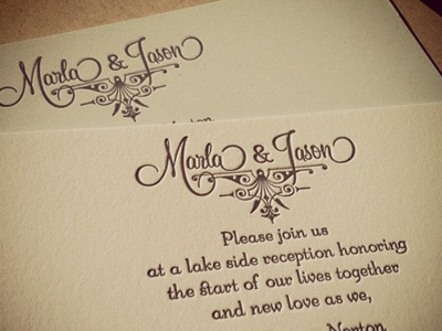 Our Reception Invitation Letterpress wedding personal identity french paper speckletone starch rain oatmeal stationary letterpress
