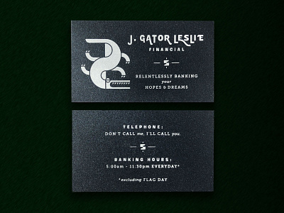 J. Gator Leslie: Business Cards brand brand design brand identity branding businesscard card card design icon iconography illustration logo logo design