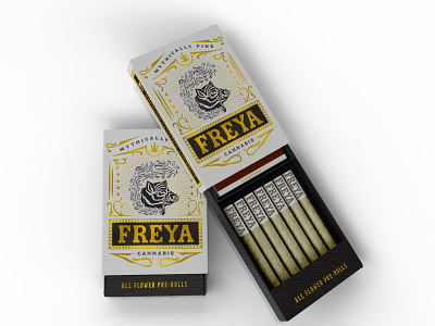 Freya Cannabis brand cannabis illustration packaging