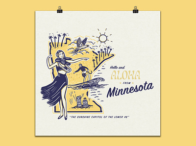 Aloha From Minnesota illustration minnesota procreate travel vintage