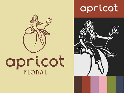 Apricot Floral Logos brand design brand identity floral design florist illustration logo design vintage