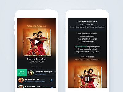 Music Player UI lyrics app music app music player