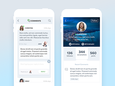 Comment System UI comment system comments conversations profile ui