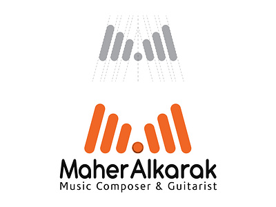 Maher Alkarak Music Composer Logo ads adveristing branding desiger design graphic guitar guitarest icon illustration logo music music composer vector word